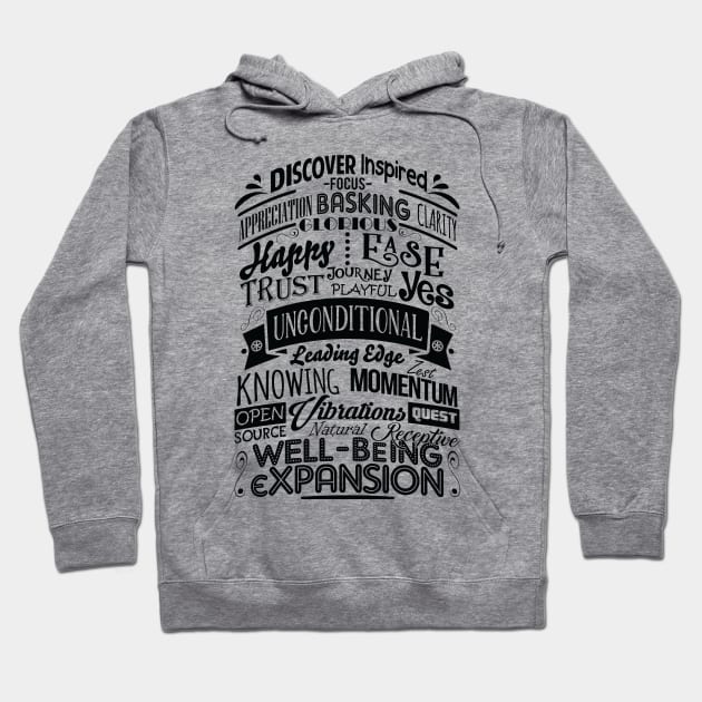 ABC FEEL GOOD Abraham-Hicks Inspired Typography Law of Attraction Hoodie by YogaStatement